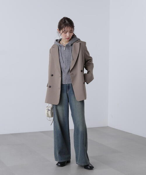 FREE'S MART(フリーズマート)の「◆ジップニットパーカー(ニット/セーター・レディース・グレー/ブラウン/ベージュ・FREE)」の14枚目の写真