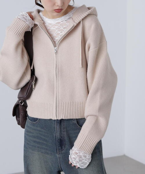 FREE'S MART(フリーズマート)の「◆ジップニットパーカー(ニット/セーター・レディース・グレー/ブラウン/ベージュ・FREE)」の20枚目の写真