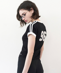 トップス　ブラック Sports 96 Lace Crop Top - Black（Tシャツ/カットソー）｜ROCKCAKE