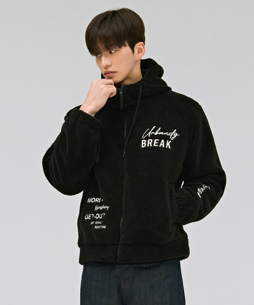 CHASECULT(チェイスカルト)の「ユニセックスグラフィックフリースフードジップアップ-ブラック(その他アウター・メンズ・ブラック・90/100/95/105)」の3枚目の写真