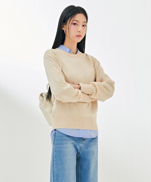 CHASECULT（チェイスカルト）の「レディースバルーンスリーブラウンドセーター-DARG5261B05（ニット/セーター・レディース・オートミール・85/90）」の3枚目の写真