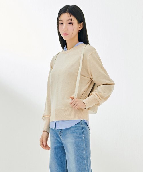 CHASECULT（チェイスカルト）の「レディースバルーンスリーブラウンドセーター-DARG5261B05（ニット/セーター・レディース・オートミール・85/90）」の4枚目の写真