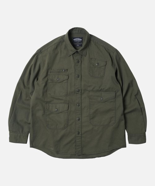 FRIZMWORKS(フリズムワークス)の「TWILL UTILITY POCKET SHIRT JACKET _ OLIVE(シャツ/ブラウス・メンズ・その他・MEDIUM/LARGE/X-LARGE)」の1枚目の写真