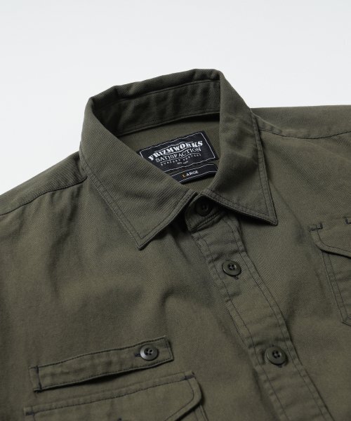 FRIZMWORKS(フリズムワークス)の「TWILL UTILITY POCKET SHIRT JACKET _ OLIVE(シャツ/ブラウス・メンズ・その他・MEDIUM/LARGE/X-LARGE)」の3枚目の写真