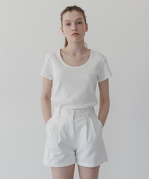 PINTUCK SHORTS WHITE
