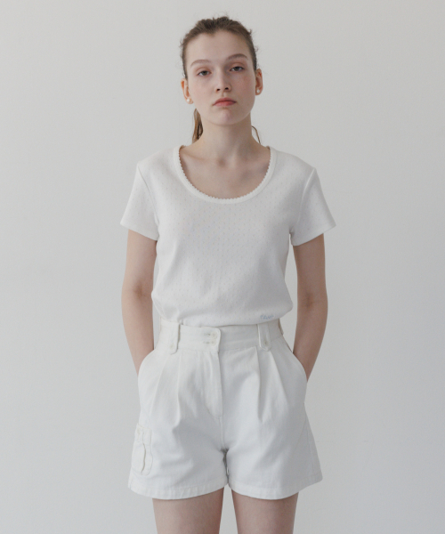 TTUDEMENT(トュードメント)の「PINTUCK SHORTS WHITE(その他パンツ・レディース・その他・SMALL/MEDIUM)」の1枚目の写真