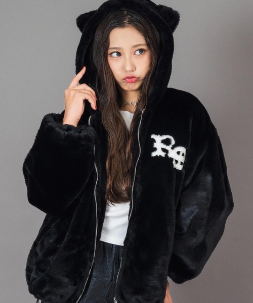 セール】ANAPR＋S ネコ耳 フード ファー ブルゾン【ユニセックス