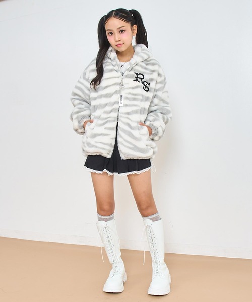 ANAP GiRL(アナップガール)の「ANAPR+S ネコ耳 フード ファー ブルゾン【ユニセックス】 【キッズお揃い】(ブルゾン・キッズ・ブラック/グレー・XS/S/M)」の18枚目の写真