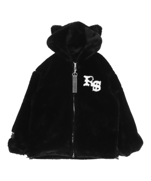 ANAP GiRL(アナップガール)の「ANAPR+S ネコ耳 フード ファー ブルゾン【ユニセックス】 【キッズお揃い】(ブルゾン・キッズ・ブラック/グレー・XS/S/M)」の19枚目の写真