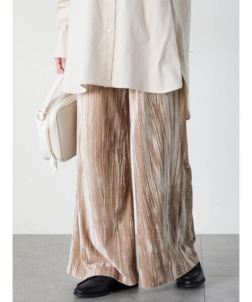 Lugnoncure（ルノンキュール）の「クラッシュベロアイージーパンツ（その他パンツ・レディース・ブラック/モカ/キナリ・F）」の10枚目の写真