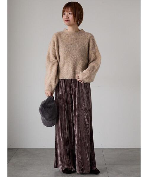 Lugnoncure（ルノンキュール）の「クラッシュベロアイージーパンツ（その他パンツ・レディース・ブラック/モカ/キナリ・F）」の14枚目の写真