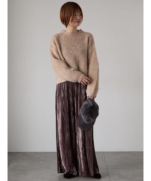 Lugnoncure（ルノンキュール）の「クラッシュベロアイージーパンツ（その他パンツ・レディース・ブラック/モカ/キナリ・F）」の15枚目の写真