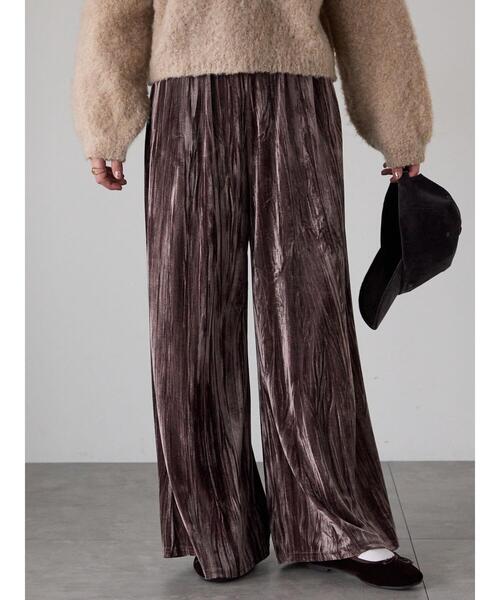 Lugnoncure（ルノンキュール）の「クラッシュベロアイージーパンツ（その他パンツ・レディース・ブラック/モカ/キナリ・F）」の16枚目の写真