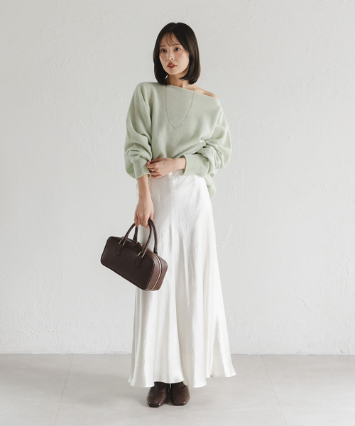 スピック&スパン　 NOBLE ファインウールドルマンプルオーバー ホワイト NOBLE（ノーブル） ニット セーター 「WEB限定カラー・追加4」ファイン