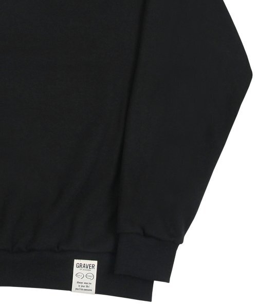 GRAVER（グレーバー）の「[UNISEX]ダックフラワー刺繍スマイルマンツーマン_ブラック（スウェット・レディース・ブラック・LARGE/MEDIUM/SMALL）」の4枚目の写真
