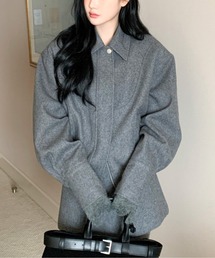 オーバーサイズ」に該当するノーカラージャケットファッション通販