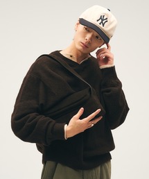 Adoon plain（アドーンプレーン）の「SHALLOW V-NECK WOOL BLEND MELANG KNIT / 浅Vネックウールブレンドメランジニット（ニット/セーター）」