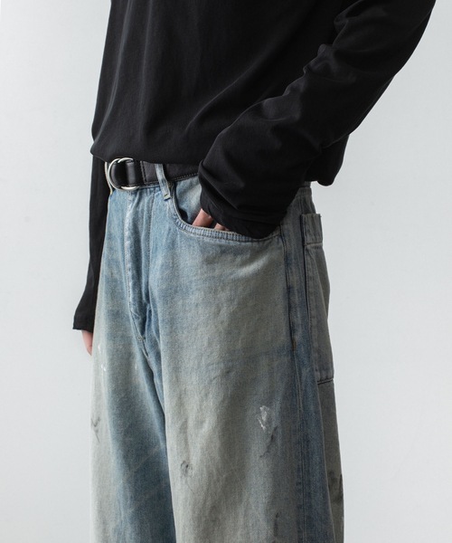VEIN (ヴェイン)の「11OZ デニム カットオフ バギージーンズ/ 11OZ DENIM CUT OFF BAGGY JEANS(デニムパンツ・メンズ・ライトインディゴブルー/ブラック・3/1/2)」の11枚目の写真
