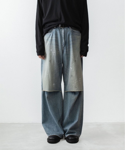 VEIN (ヴェイン)の「11OZ デニム カットオフ バギージーンズ/ 11OZ DENIM CUT OFF BAGGY JEANS(デニムパンツ・メンズ・ライトインディゴブルー/ブラック・3/1/2)」の5枚目の写真