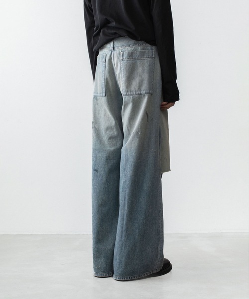 VEIN (ヴェイン)の「11OZ デニム カットオフ バギージーンズ/ 11OZ DENIM CUT OFF BAGGY JEANS(デニムパンツ・メンズ・ライトインディゴブルー/ブラック・3/1/2)」の8枚目の写真