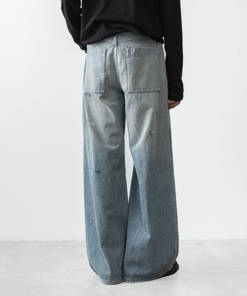 VEIN (ヴェイン)の「11OZ デニム カットオフ バギージーンズ/ 11OZ DENIM CUT OFF BAGGY JEANS(デニムパンツ・メンズ・ライトインディゴブルー/ブラック・3/1/2)」の9枚目の写真