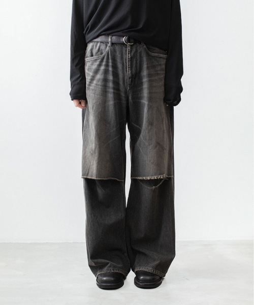 VEIN (ヴェイン)の「11OZ デニム カットオフ バギージーンズ/ 11OZ DENIM CUT OFF BAGGY JEANS(デニムパンツ・メンズ・ライトインディゴブルー/ブラック・3/1/2)」の15枚目の写真