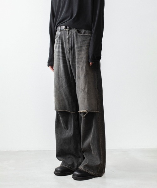 VEIN (ヴェイン)の「11OZ デニム カットオフ バギージーンズ/ 11OZ DENIM CUT OFF BAGGY JEANS(デニムパンツ・メンズ・ライトインディゴブルー/ブラック・3/1/2)」の18枚目の写真