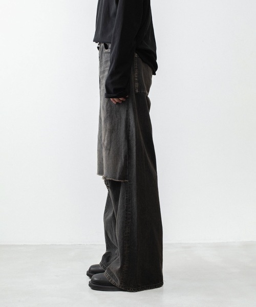 VEIN (ヴェイン)の「11OZ デニム カットオフ バギージーンズ/ 11OZ DENIM CUT OFF BAGGY JEANS(デニムパンツ・メンズ・ライトインディゴブルー/ブラック・3/1/2)」の19枚目の写真