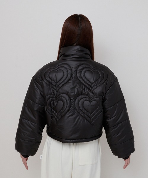 rumnel:(ルムネル)の「ハートキルティングショートジャケット / heart quilting short jacket(ブルゾン・レディース・ブラック/シルバー・FREE)」の4枚目の写真