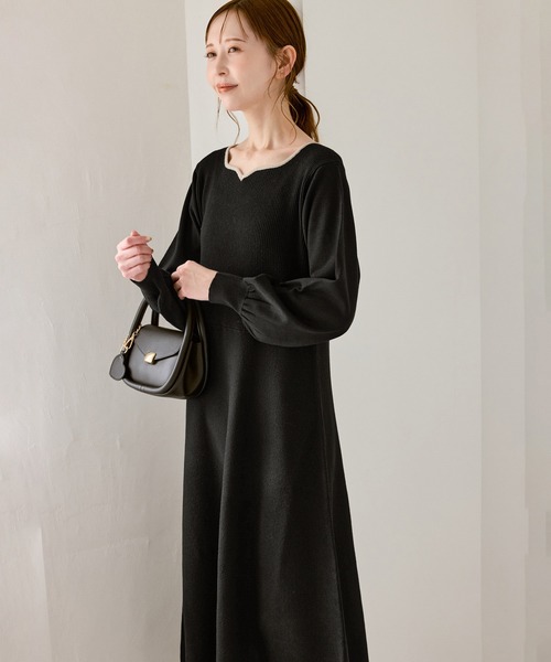 ハートネックニットワンピース（ワンピース）｜ROPE' PICNIC（ロペ