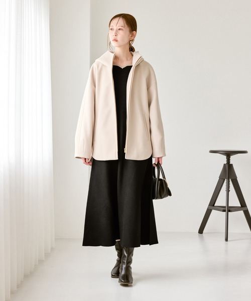 ROPE' PICNIC（ロペピクニック）の「ハートネックニットワンピース（ワンピース・レディース・ベージュ/ブラック・S/M）」の7枚目の写真