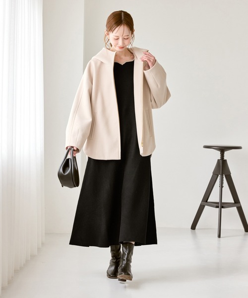 ROPE' PICNIC（ロペピクニック）の「ハートネックニットワンピース（ワンピース・レディース・ベージュ/ブラック・S/M）」の8枚目の写真