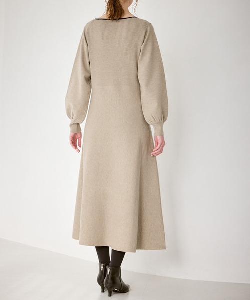 ROPE' PICNIC（ロペピクニック）の「ハートネックニットワンピース（ワンピース・レディース・ベージュ/ブラック・S/M）」の21枚目の写真