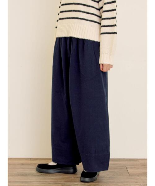 Samansa Mos2（サマンサ モスモス）の「[帯電防止裏地]裾切替バルーンパンツ《M/Lサイズ》（その他パンツ・レディース・ベージュ/ネイビー/キナリ・M/L）」の3枚目の写真