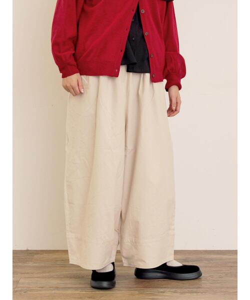 Samansa Mos2（サマンサ モスモス）の「[帯電防止裏地]裾切替バルーンパンツ《M/Lサイズ》（その他パンツ・レディース・ベージュ/ネイビー/キナリ・M/L）」の4枚目の写真