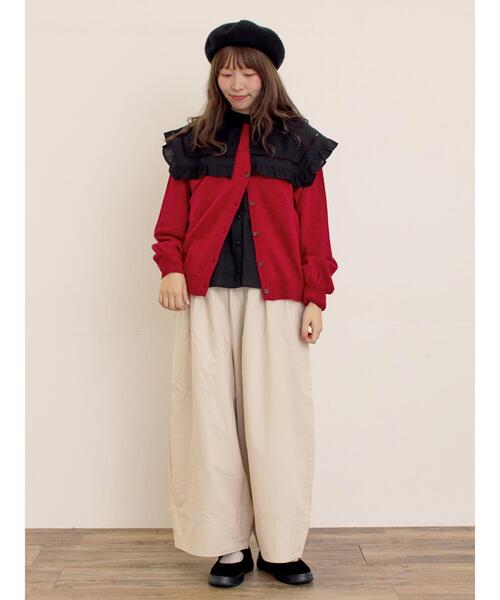 Samansa Mos2（サマンサ モスモス）の「[帯電防止裏地]裾切替バルーンパンツ《M/Lサイズ》（その他パンツ・レディース・ベージュ/ネイビー/キナリ・M/L）」の6枚目の写真