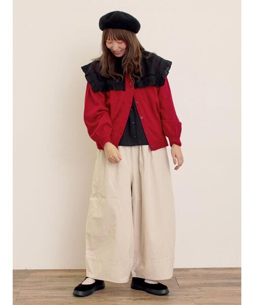 Samansa Mos2（サマンサ モスモス）の「[帯電防止裏地]裾切替バルーンパンツ《M/Lサイズ》（その他パンツ・レディース・ベージュ/ネイビー/キナリ・M/L）」の8枚目の写真