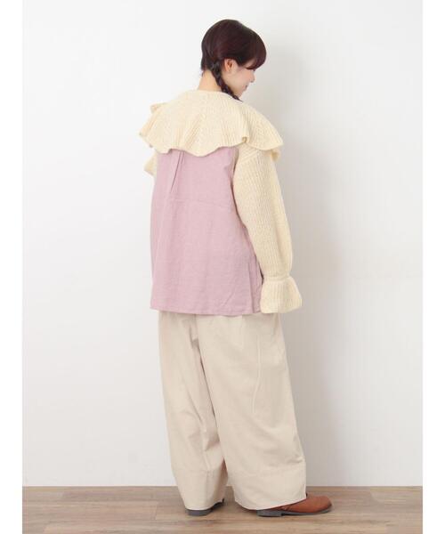 Samansa Mos2（サマンサ モスモス）の「[帯電防止裏地]裾切替バルーンパンツ《M/Lサイズ》（その他パンツ・レディース・ベージュ/ネイビー/キナリ・M/L）」の11枚目の写真