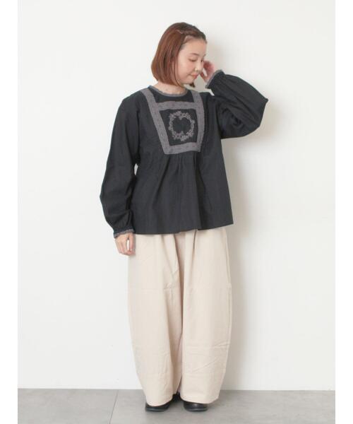 Samansa Mos2（サマンサ モスモス）の「[帯電防止裏地]裾切替バルーンパンツ《M/Lサイズ》（その他パンツ・レディース・ベージュ/ネイビー/キナリ・M/L）」の17枚目の写真