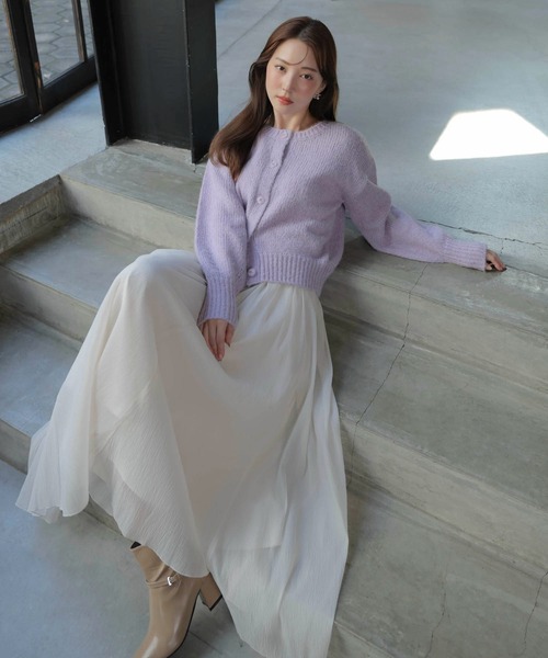 NOELA(ノエラ)の「メローフリルシアースカート(スカート・レディース・オフホワイト/グレー・S/M)」の1枚目の写真