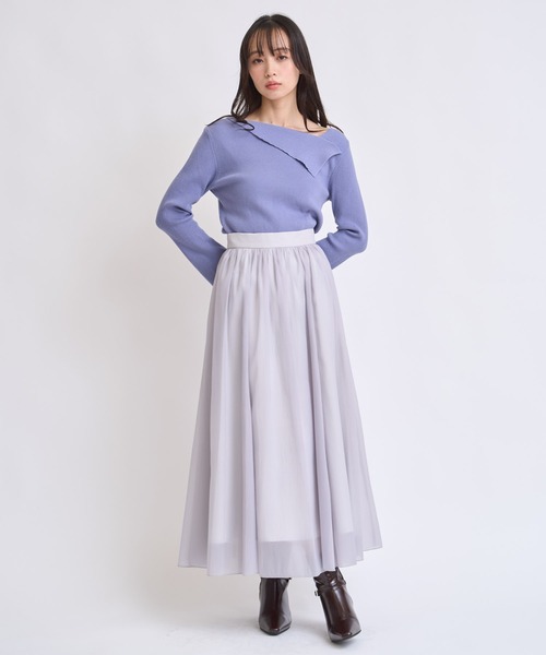 NOELA(ノエラ)の「メローフリルシアースカート(スカート・レディース・オフホワイト/グレー・S/M)」の9枚目の写真