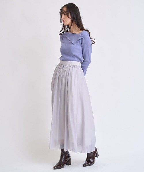 NOELA(ノエラ)の「メローフリルシアースカート(スカート・レディース・オフホワイト/グレー・S/M)」の11枚目の写真