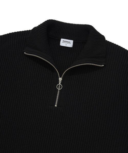 COVERNAT(カバーナット)の「ラムズウール ハーフジップ ニット ブラック(ニット/セーター・レディース・その他・LARGE/SMALL/X-LARGE)」の4枚目の写真