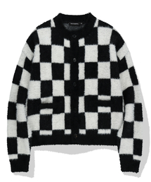 NOT4NERD（ノットフォーナード）の「Checkerboard Mohair Cardigan - Black（カーディガン/ボレロ）」