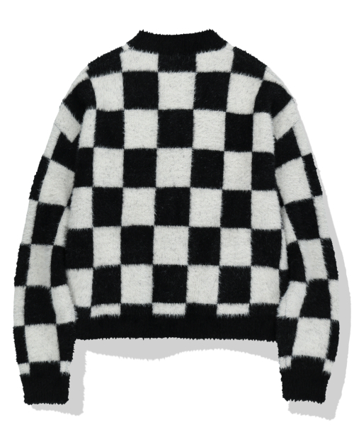 NOT4NERD（ノットフォーナード）の「Checkerboard Mohair Cardigan - Black（カーディガン/ボレロ・レディース・その他・MEDIUM/LARGE/X-LARGE）」の2枚目の写真