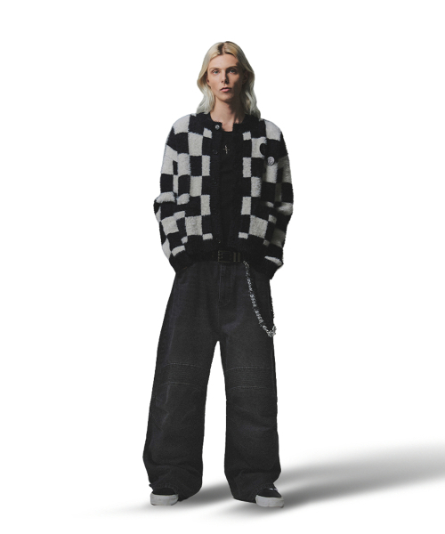 NOT4NERD（ノットフォーナード）の「Checkerboard Mohair Cardigan - Black（カーディガン/ボレロ・レディース・その他・MEDIUM/LARGE/X-LARGE）」の3枚目の写真