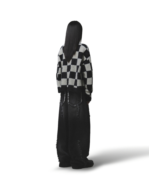 NOT4NERD（ノットフォーナード）の「Checkerboard Mohair Cardigan - Black（カーディガン/ボレロ・レディース・その他・MEDIUM/LARGE/X-LARGE）」の5枚目の写真