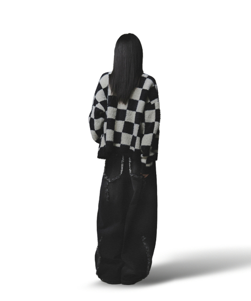 NOT4NERD（ノットフォーナード）の「Checkerboard Mohair Cardigan - Black（カーディガン/ボレロ・レディース・その他・MEDIUM/LARGE/X-LARGE）」の7枚目の写真