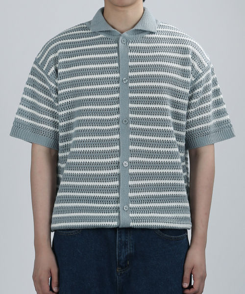 STR SUMMER CARDIGAN (SMOKE SKY/WHITE) — летний кардиган