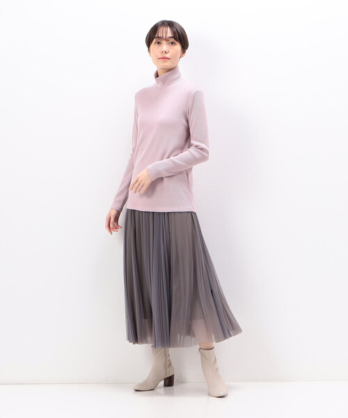COMME CA（コムサ）の「〔 TALLサイズ 〕 ラグウォームリブニット ハイネックプルオーバー（Tシャツ/カットソー・レディース・ピンク/ネイビー/ブルー/オフホワイト・13号/15号）」の9枚目の写真
